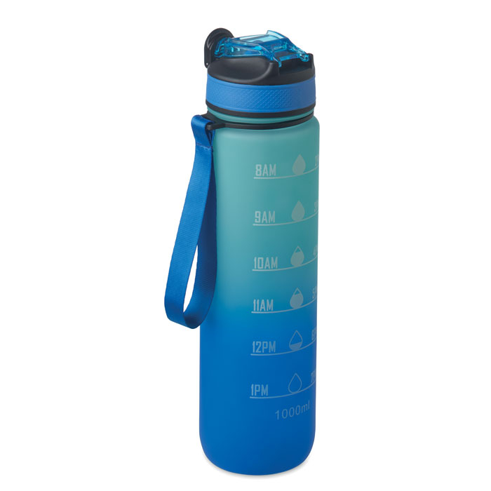 Bouteille graduée personnalisée rPET 1L ACTIVATE Bleu royal